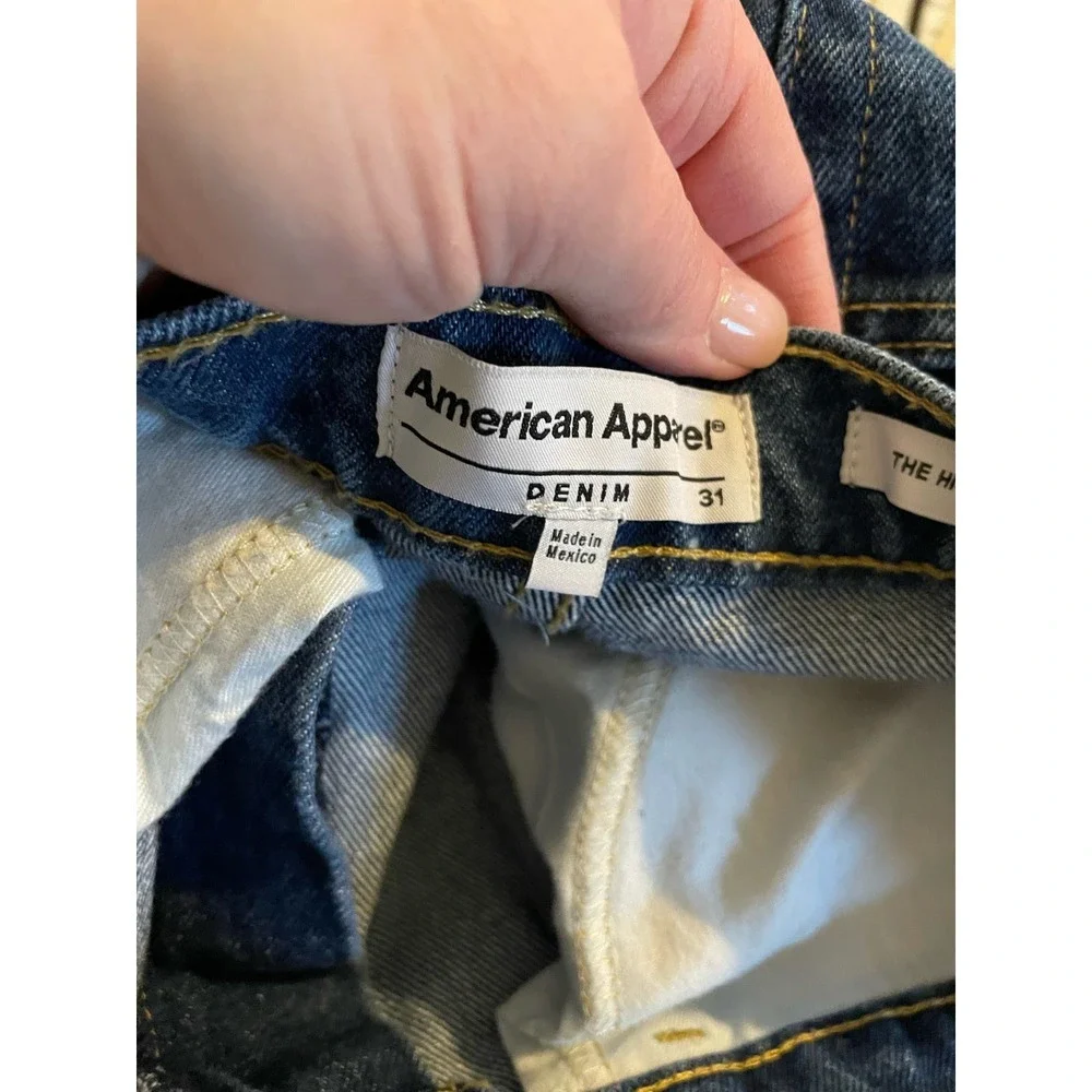 American Apparel Straight Leg High Rise Jeans 31 - Picture 4 of 6